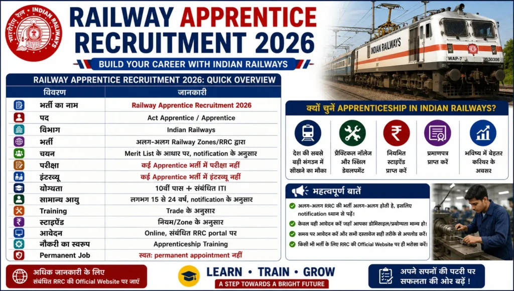 Railway Apprentice Recruitment 2026